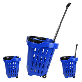 Shopping Troley Basket on Wheels - Blue (43 Lt)